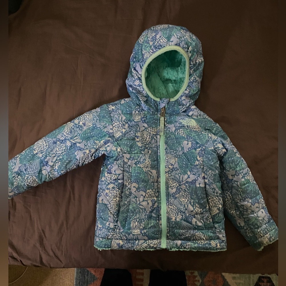 The North Face Kids Floral Blue & Teal Puffer Jacket